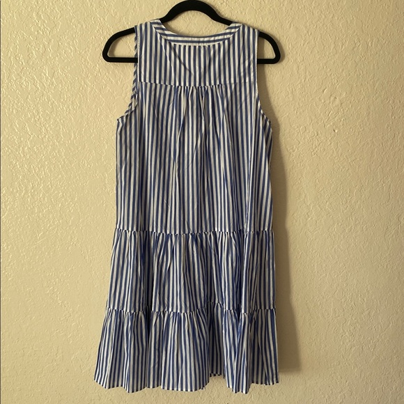 Pomander Place Tuckernuck Kenzo Mini Dress Size M White Blue Stripes Poplin - Picture 11 of 14